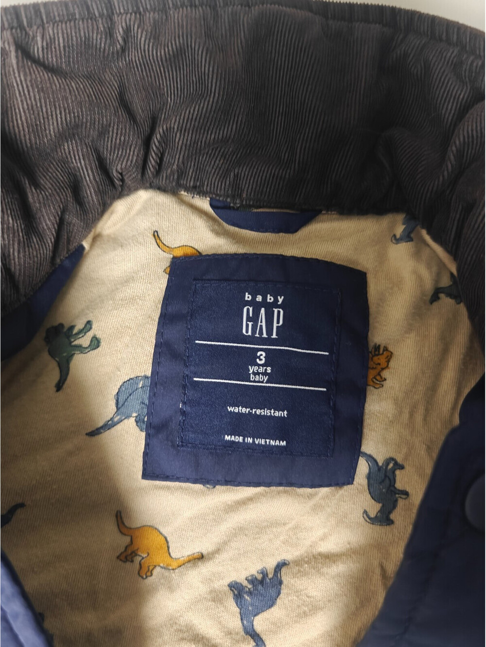Gap toddler jacket is designed for 3-year Infant Navy Corduroy Collar Western - Picture 3 of 7